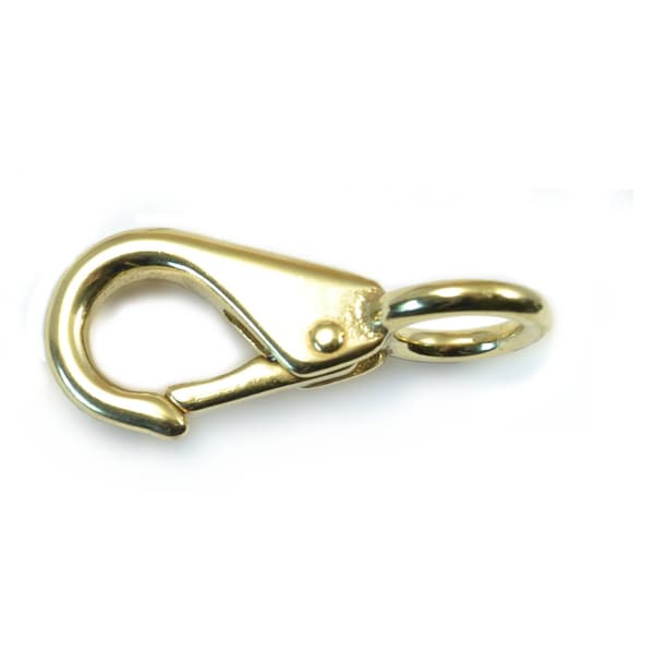 Midwest Fastener 5/8" Brass 90 Degree Fixed Eye Spring Snap Hooks 10PK 52201 - main